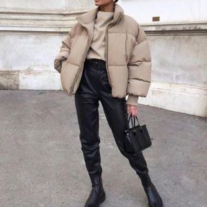 New Light Brown Puffer Jacket